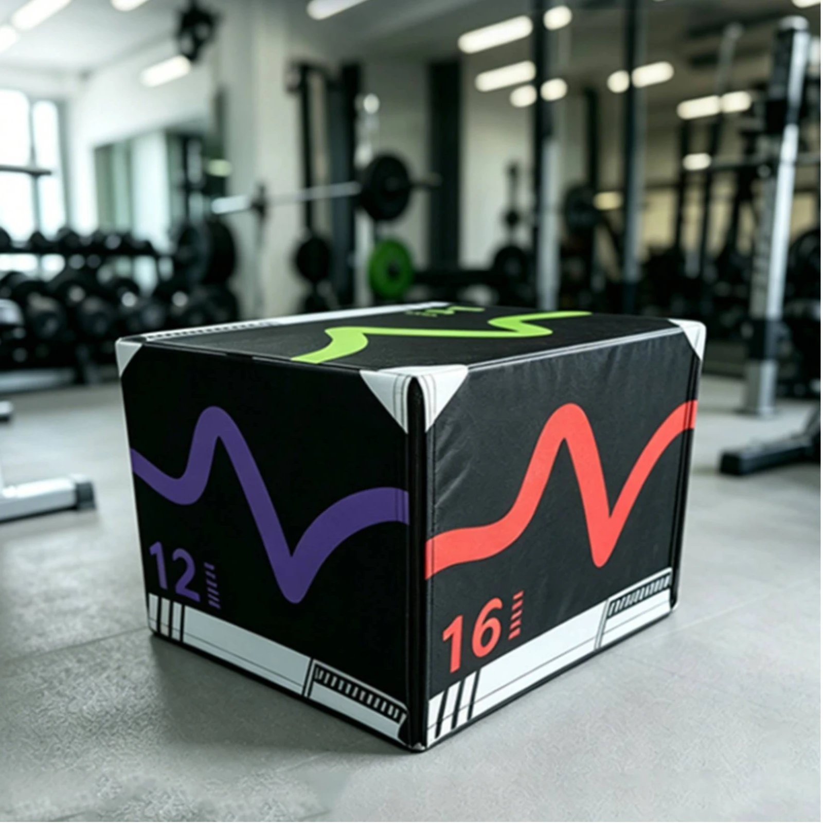 Soft Plyo Box Foam-Filled Fitness Jump Box Exercise Equipment Heavy-Duty Wipe-Clean for Athletes, Home Gym
