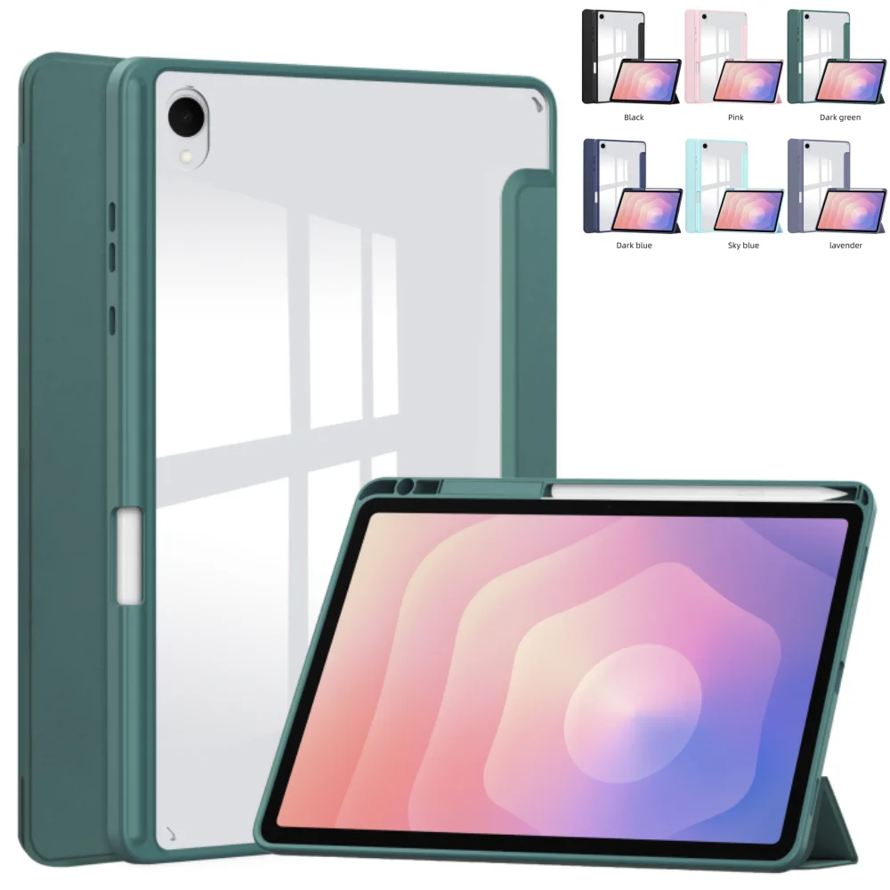

Чехол для Samsung Galaxy Tab S11, 11-дюймовый SM-X730 SM-X736 SM-X736B, 2025 11 дюймов, акриловый трехскладной откидной чехол для планшета с гнездом для ручки