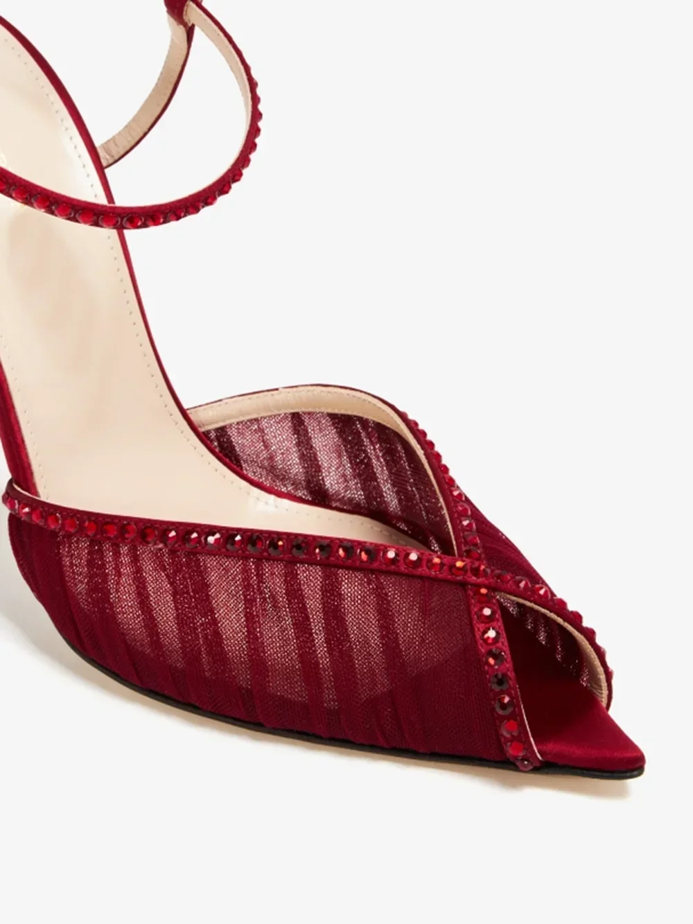 كريستال اللمحة تو الكاحل مشبك حزام الصنادل مثير أشار تو المعتاد 46 الوافدين الجدد الضحلة موضة النساء الأحذية الحديثة #3