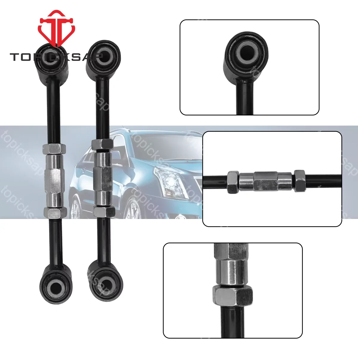 TOPICKSAP 2Pcs Rear Toe Adjustment Adjust Link Control Arm for Cadillac SRX 2010 2011 2012 - 2016 20867273 K643552