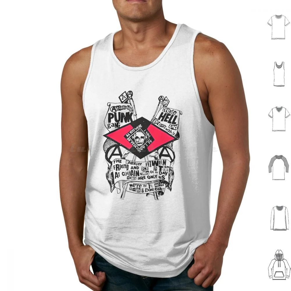 Cowboy Anarchist Punk Gang Tank Tops Vest Sleeveless Westwood Vivienne Fashion Fashion Punk Pattern Coquette Squiggle Punk