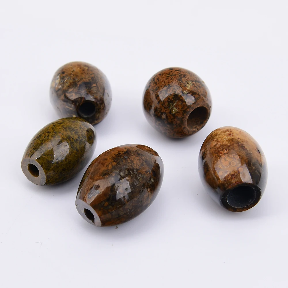 APDGG Lot de 5 Perles Pendentifs en Agate Géode Œil de Dieu Marron Naturel Grande Taille pour Fabrication de Bijoux DIY