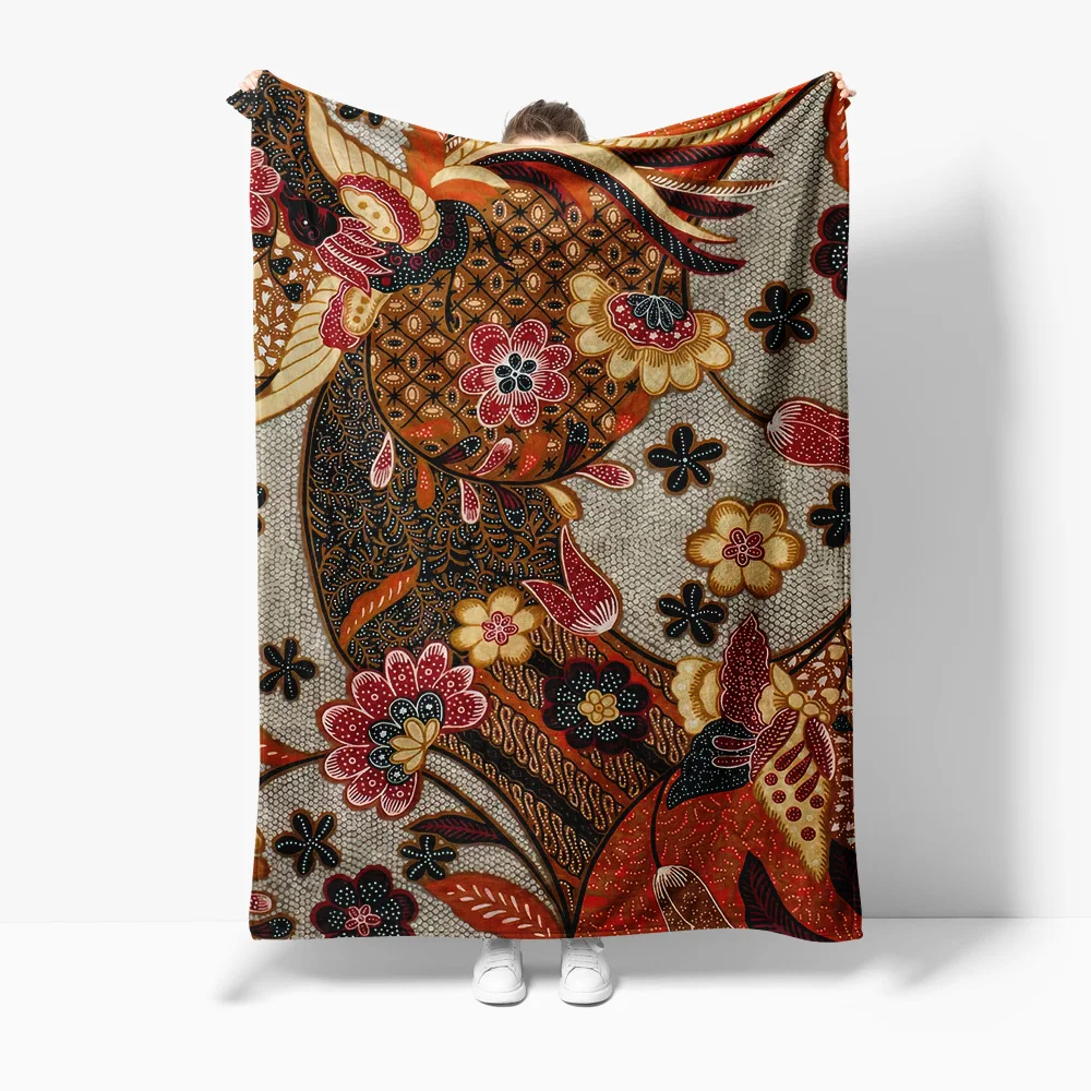 

Индонезийское одеяло с принтом батика, диван-кровать, декоративное хлопковое теплое мягкое покрывало для подушки