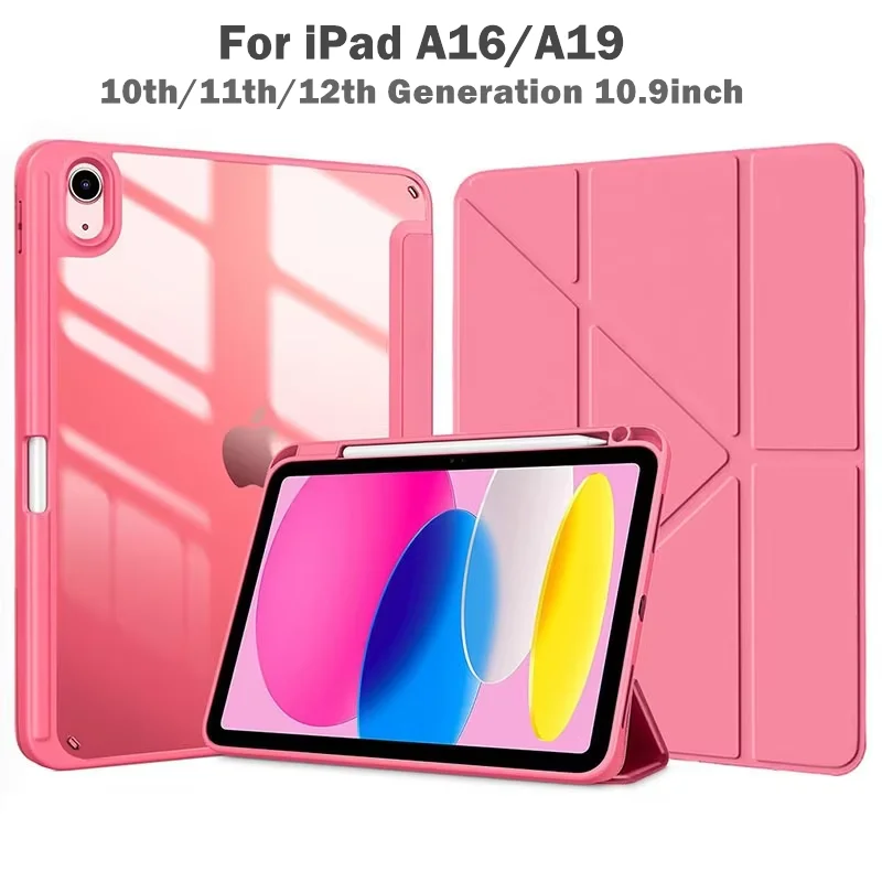 For iPad 11th Generation A16 2025 Tablet Case with Pencil Holde Auto Wake & Sleep for iPad 10 10.9 inch 2022 Smart Cover Funda