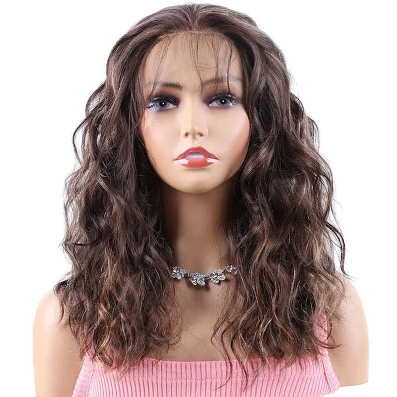 Brown Wig Curly Wigs for Women Highlight Lace Front Wig  Hair Wigs Glueless
