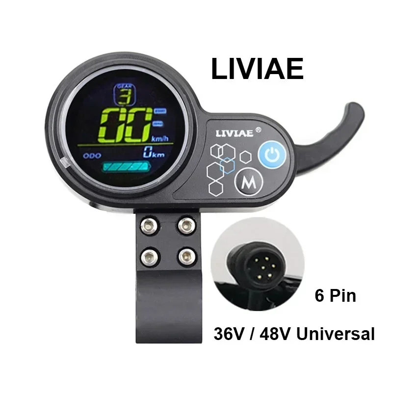 Electric Scooter LCD Display Meter Instrument Panel Power Switch Throttle 36V 48V Universal TF-100 SEALUP JH-01 LIVIAE NJAX-T