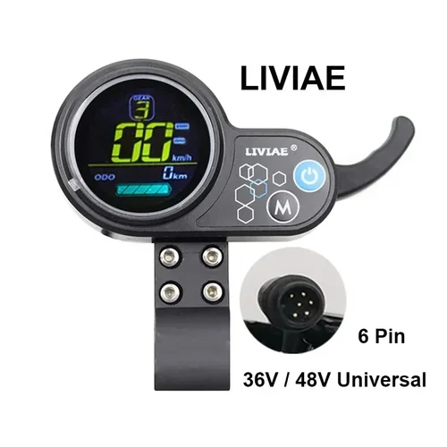 Imagen 2 del producto Scooter Eléctrico pantalla LCD medidor Panel de instrumentos interruptor de alimentación acelerador 36V 48V Universal TF-100 SEALUP JH-01 LIVIAE NJAX-T