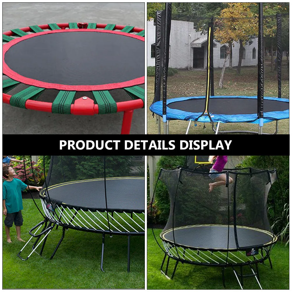 

1pc Black Round Trampoline Jumping Mat Heavy Duty Replacement Durable Uv Resistant Bounce Bed For Outdoor Garden With Hook