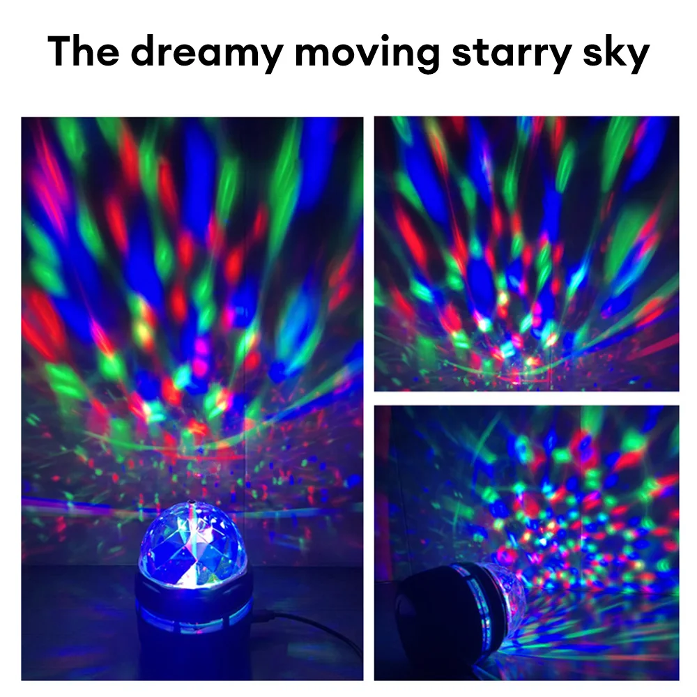 Colorful Starry Sky Projector Light Rotating Magic Ball RGB Moon Galaxy LED Night Lights Bedroom Decor for Kids Projection Light