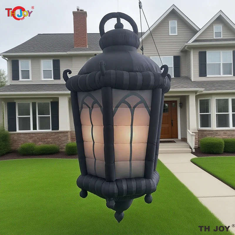 20 Fuß hohe aufblasbare Halloween-Laternenlampe für den Außenbereich mit Beleuchtung im Inneren