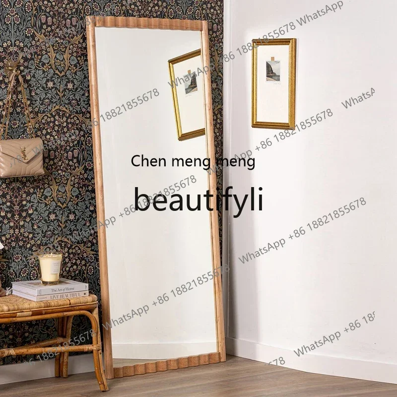 

Chinese full-length mirror French style, living room floor-to-ceiling mirror, household bedroom, medieval land changing mirror C