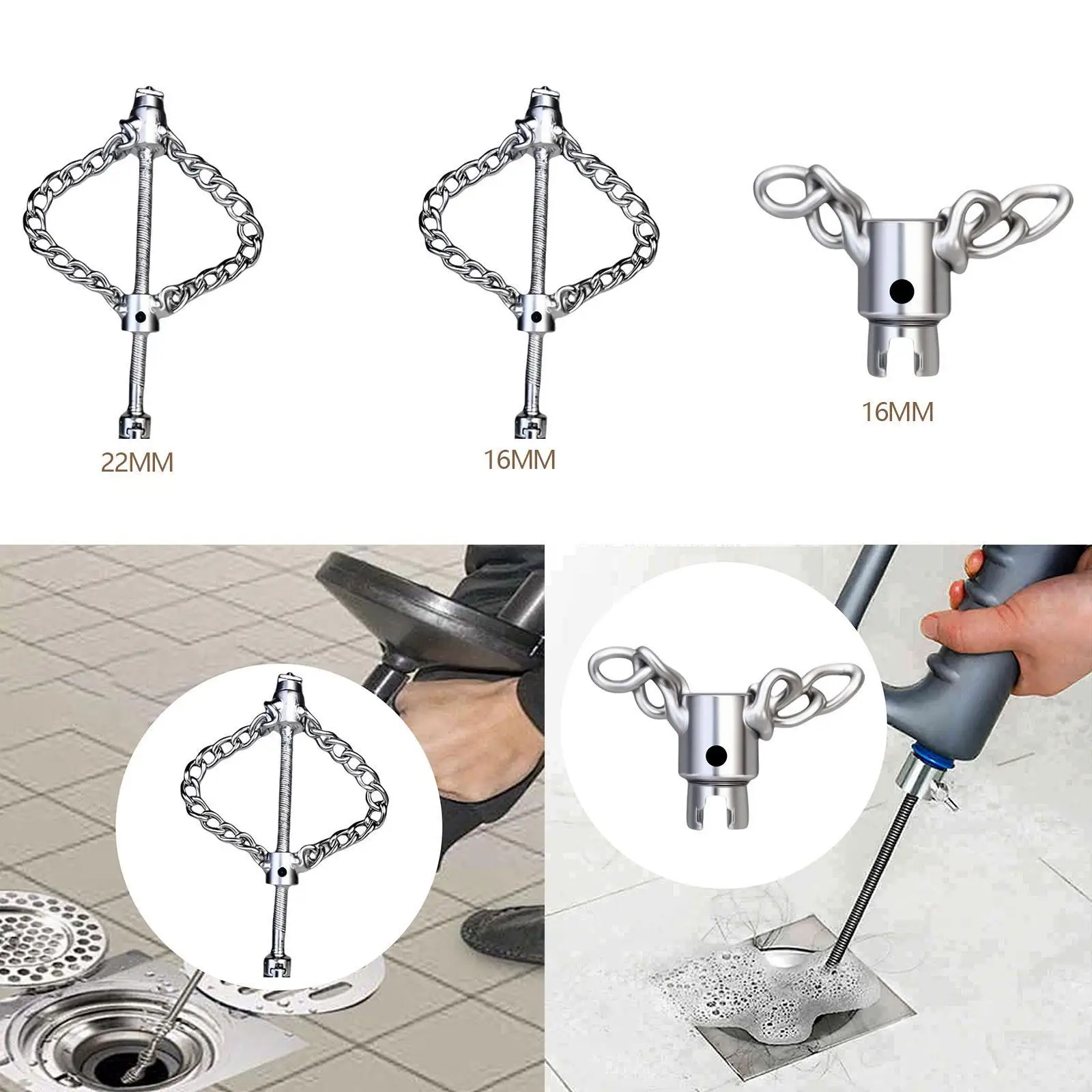 

Flex Shaft Sewer Descaling Chain Spring Oil Plugging Pipe Dredger for PVC Pipe Maintenance Spring Kitchen Bathroom Grease