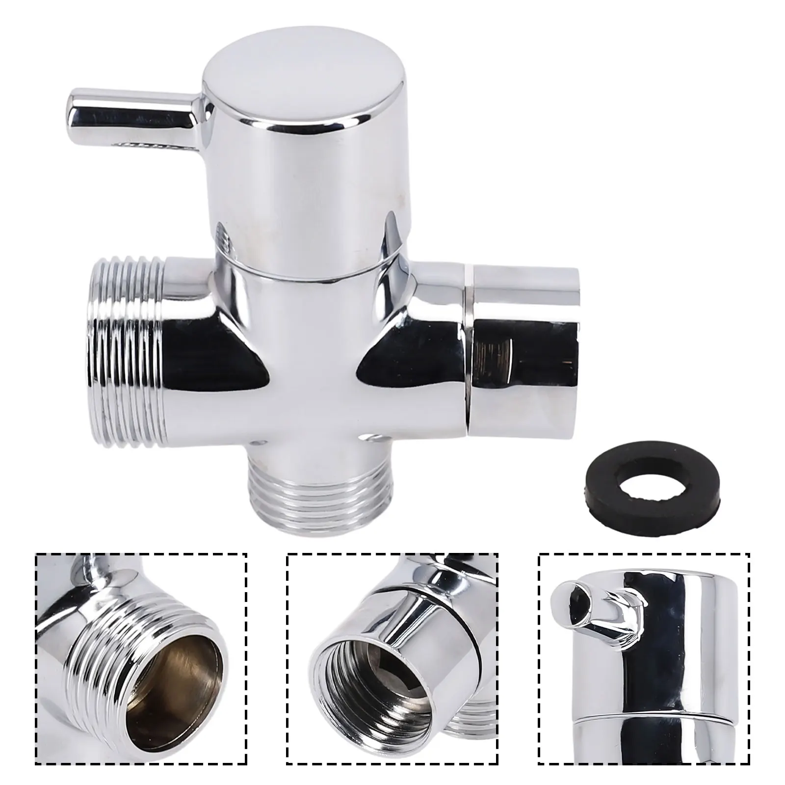 

Абсолютно новый высококачественный угловой клапан для ванной, 1/2 дюйма, 1 шт., 3-ходовой, 6,5 x 6,2 x 2,5 см, медь + электрическая пластина для душевой лейки