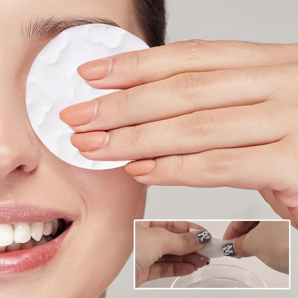 100 個ラウンド使い捨て化粧綿パッドフェイシャルクリーニングワイプメイク落とし綿パッドフェイシャルメイクツール日用品