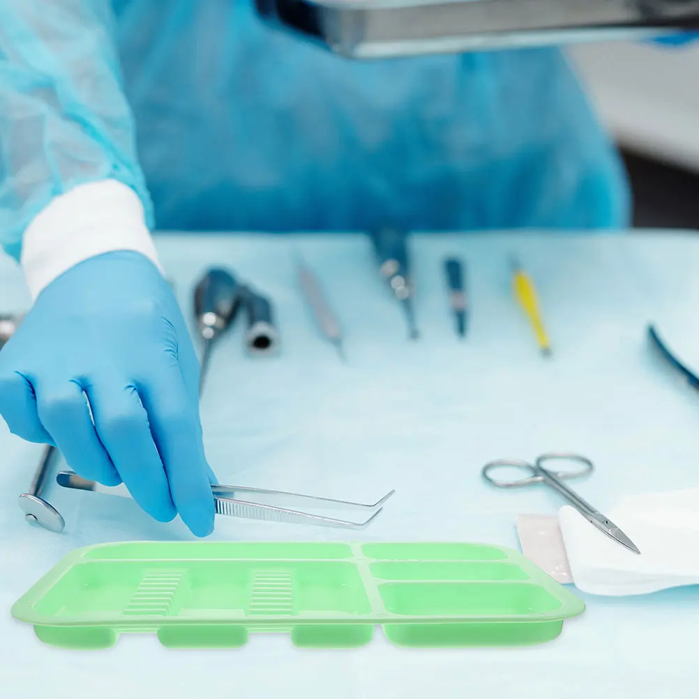 

2 Pcs Colored Mini Tray Plastic Storage Plates for Dental Instruments Supplies Laboratory Bottle Dentistry Trays