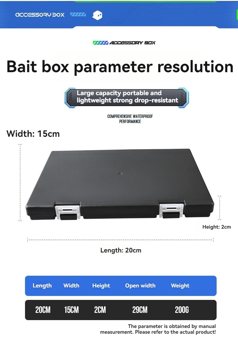 Dünne Plastik-Angelbox für Pailletten, Löffel, Spinner, Köder, Haken und Zubehör - Organizer für Karpfenangeln – Detail 8