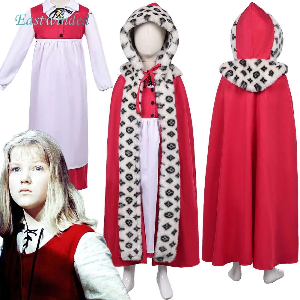 

Девушки фильм Снежная Королева Джерада косплей красное белое платье детский красный плащ Снежная королева ролевая игра детский костюм Хэллоуин вечерние