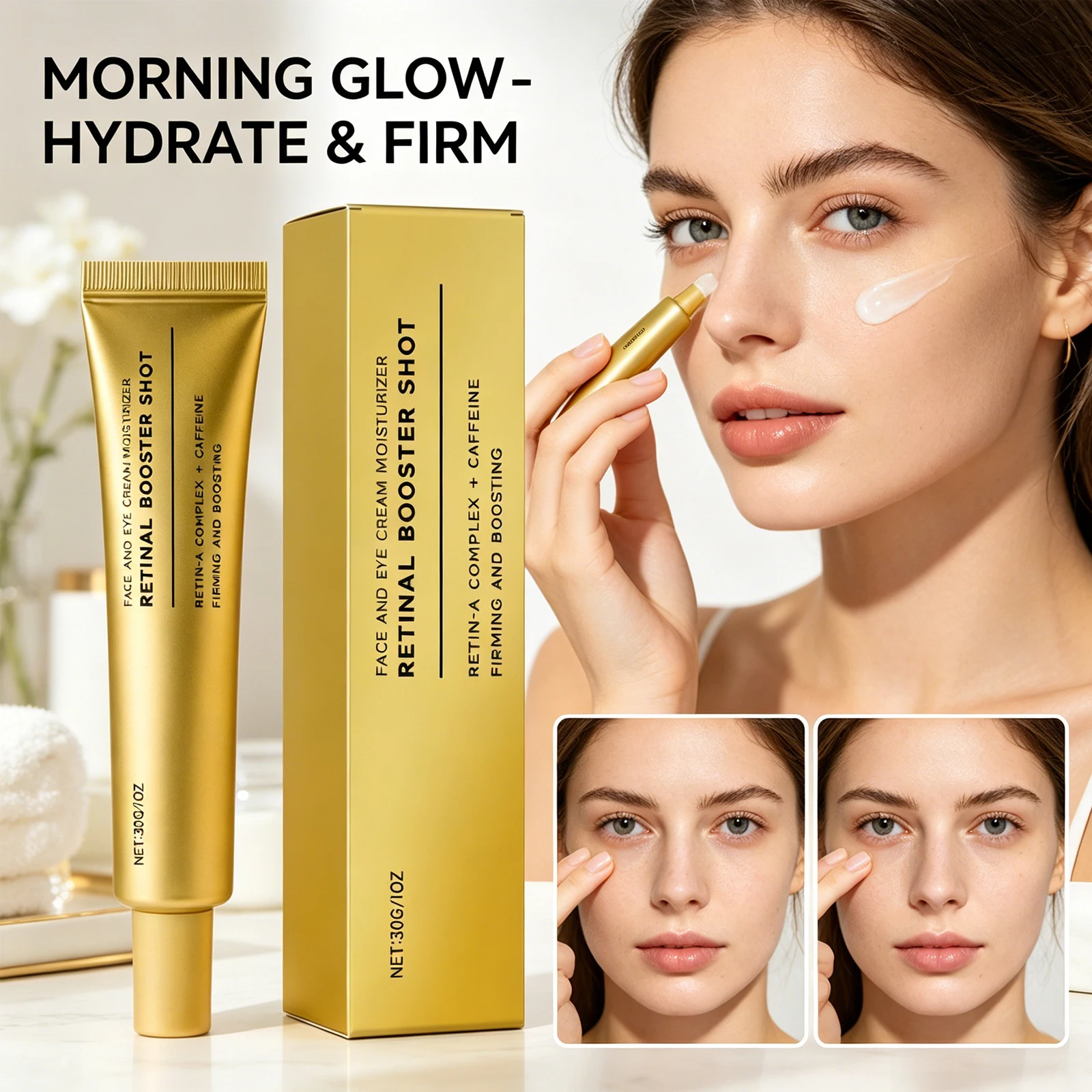 Retinol Moisturizer Barrier Repair Lightweight Hydrating Fast Absorbing Face Cream Firming Refining Texture Brighten Dull Skin