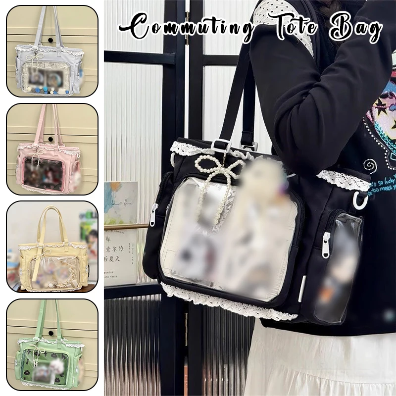 

Transparent Ita Bag Y2K Japanese Jk Uniform Soft Girl Shoulder Tote Ulzzang Student Commuting Bag Daily Carrying