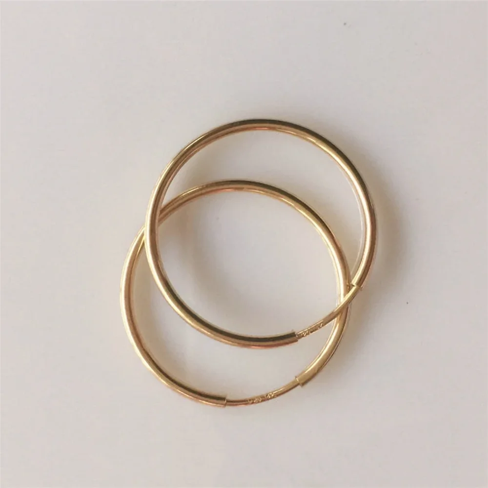 14K Gold Filled Round Endless Earwire Hoop Earring 10mm 12mm 14mm 16mm 20mm 24mm 30mm 38mm 50mm 65mm