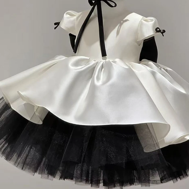 robe-en-satin-pour-bebe-fille-coreenne-tenue-de-princesse-tutu-pour-le-premier-anniversaire-robe-de-demoiselle-d'honneur-tenue-de-fete-noire-et-blanche-costume-de-concours-pour-enfants