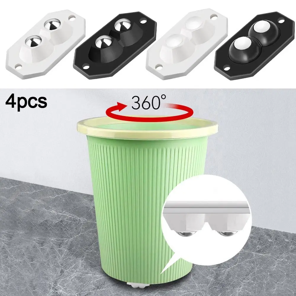 

4 шт. мини-поворотные колеса, универсальные липкие шкивы для пасты для колес для хранения, универсальный шариковый шкив, поворотные ролики, бесшумный стальной шар