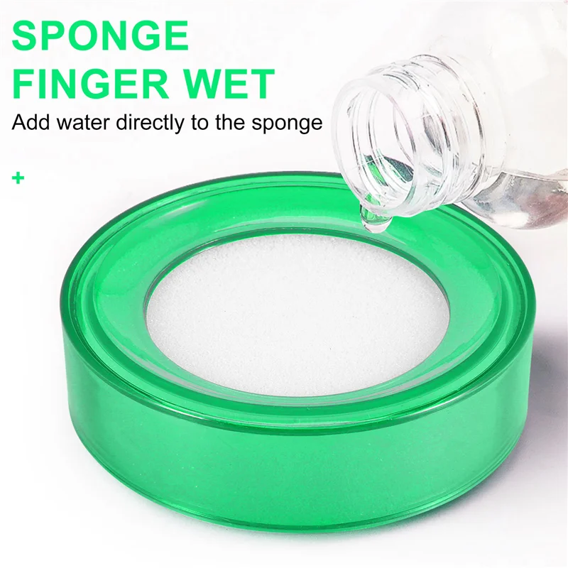 EAS- Plástico Verde 7Cm de Diâmetro Esponja Dedo Caixa de Dinheiro Molhado 2 Pcs