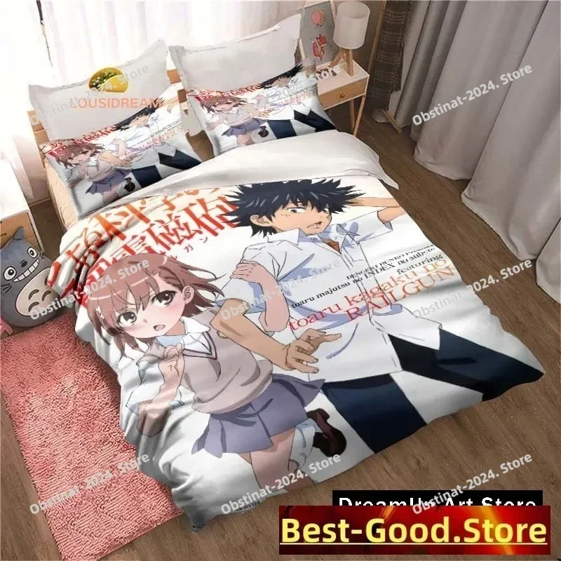 3D A Certain Scientific Railgun Sheets Bedding Set Printed single Comforter Duvet Cover Pillow Case 3 Pieces Set Kids Adult Size