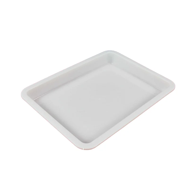 White Plastic Reagent Bottle Tray 21.5x15x2.5cm - Lab Sink Organizer, Science Experiment Storage Box, Teaching Equipment for lab