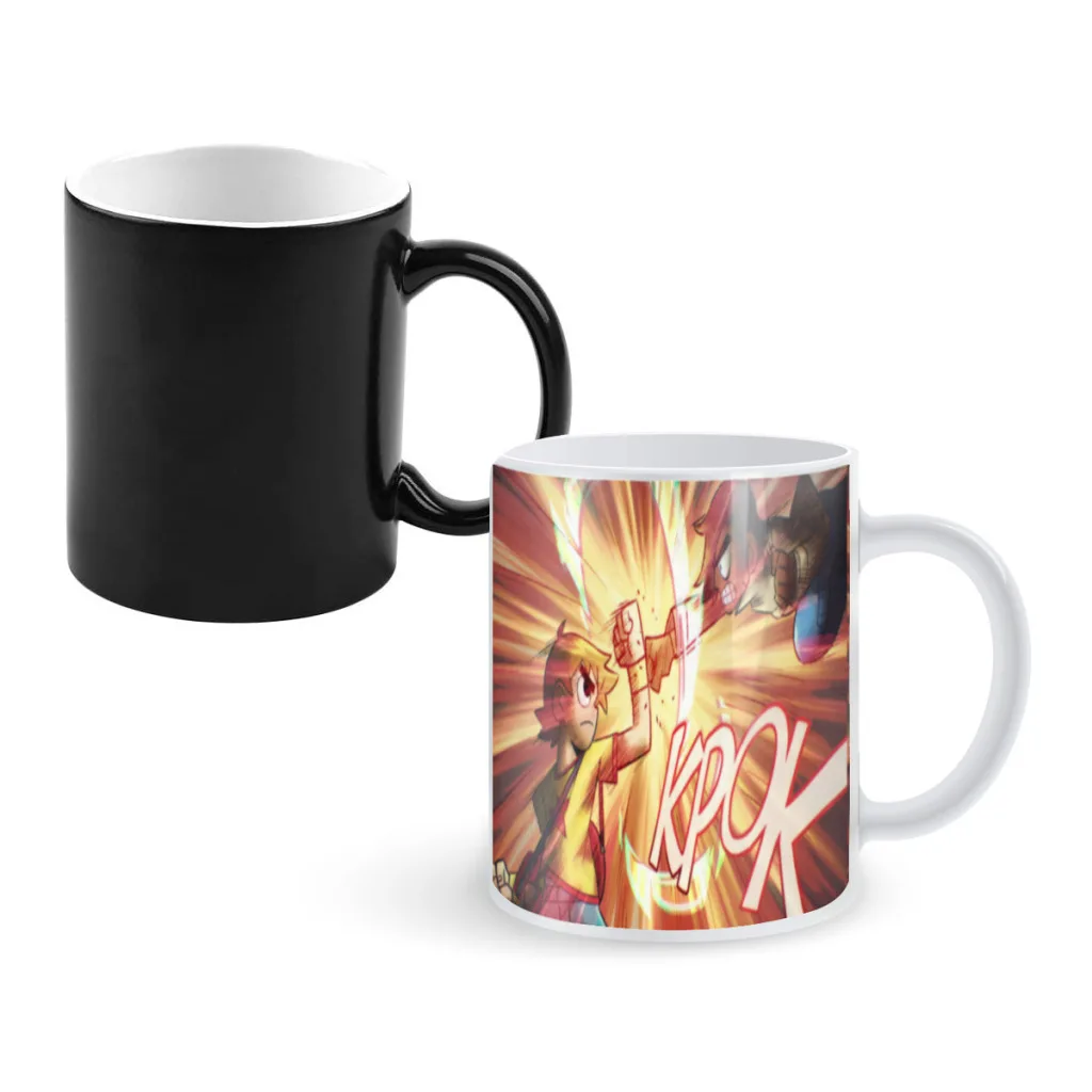 Anime Scott Pilgrim Creative Change Ceramic Mug Heat Revealing Coffee Cup Breakfast Cup Mug Friends Gift