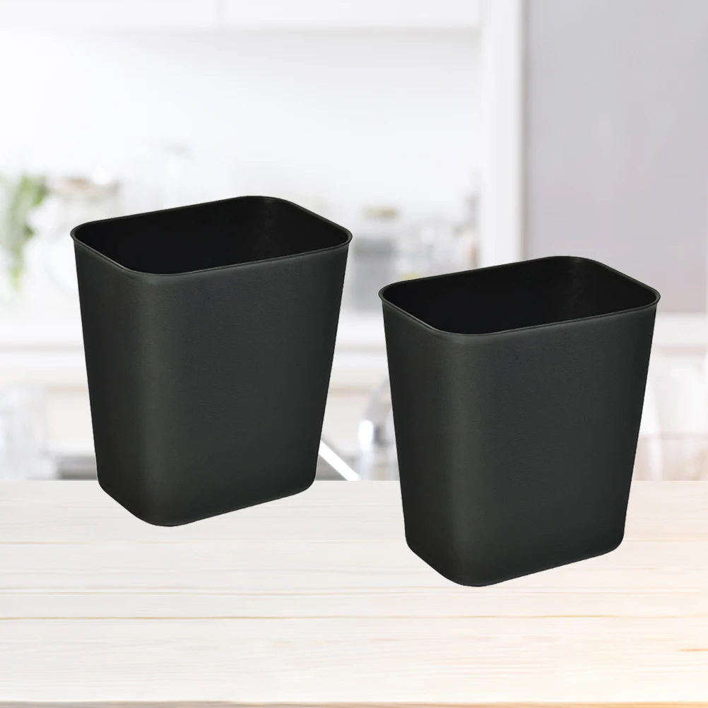 

2pcs Japanese Style Mini Trash Can Premium Square Waste Bin 14L Household Garbage Organizer Litter Holder Without Cover For