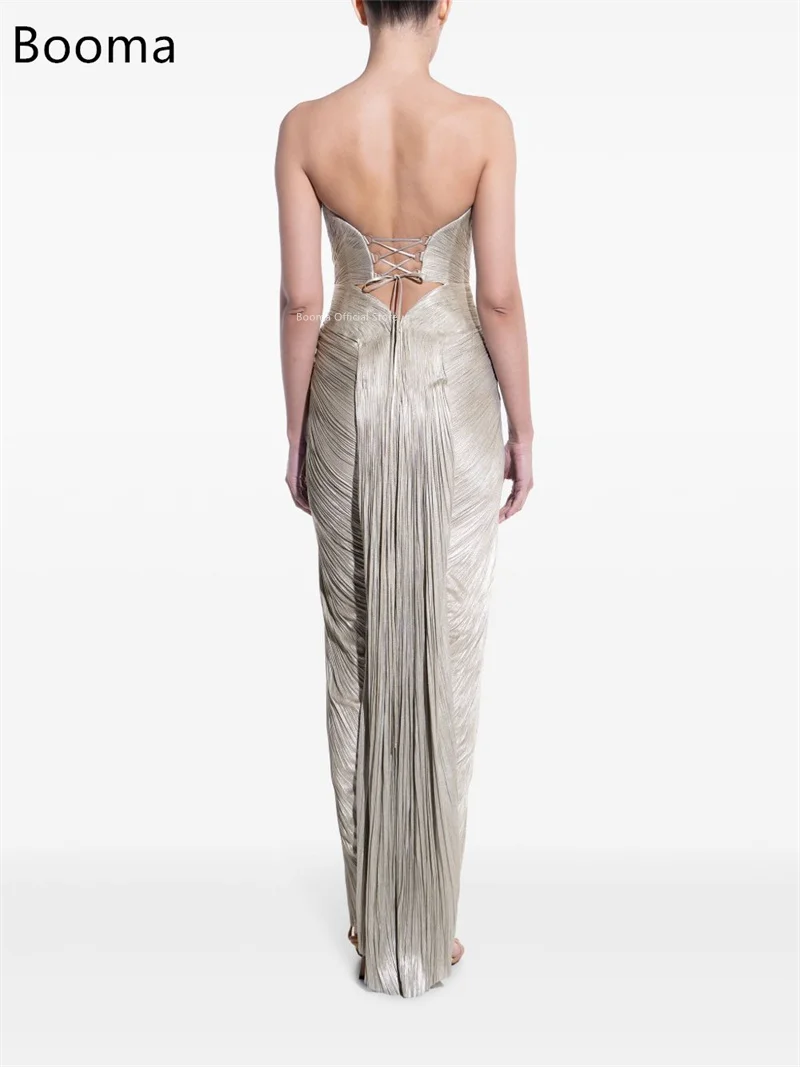 Booma simples sem alças sereia vestidos de noite formais vestidos de festa para mulheres elegante plissado longo vestido de baile personalizar 2025