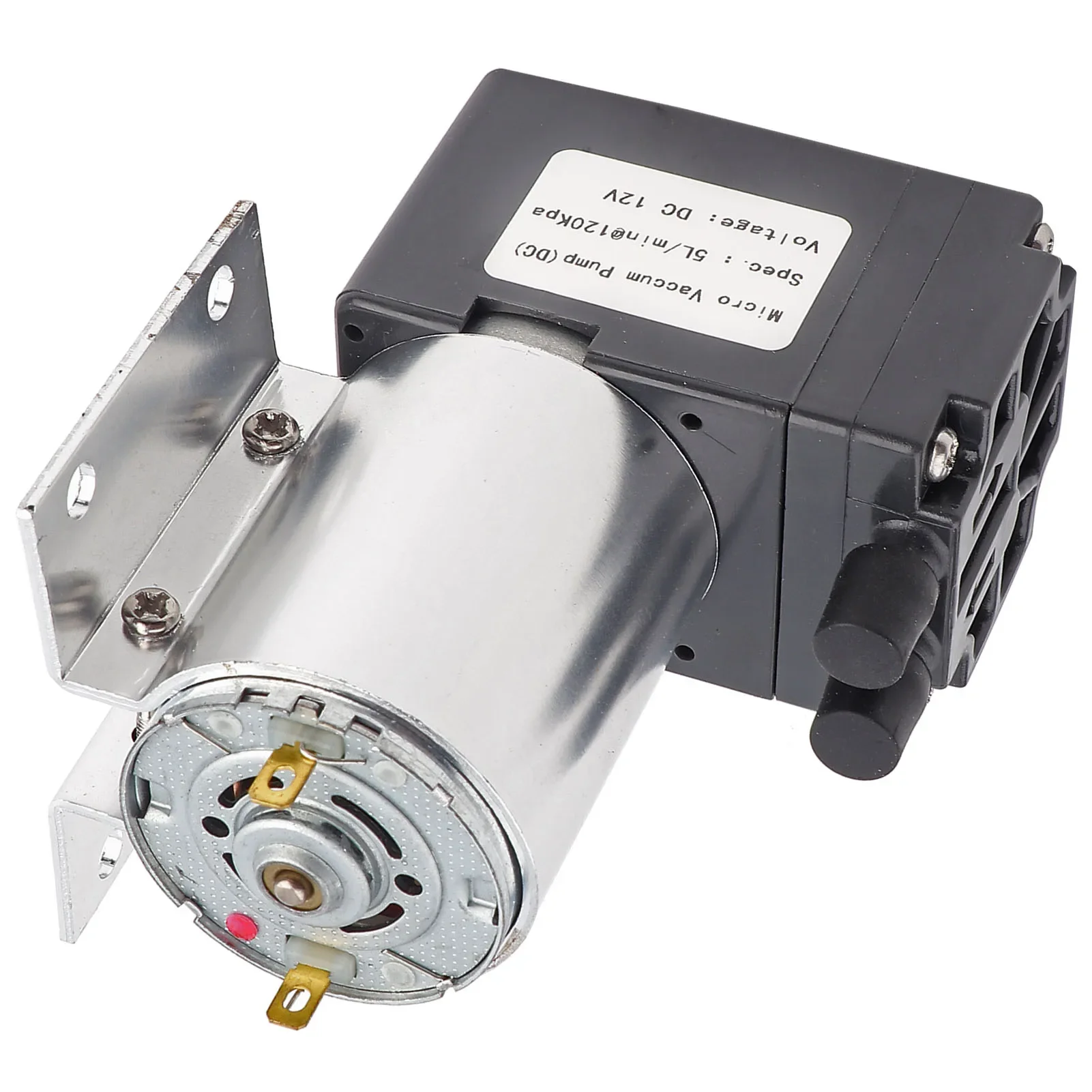 12V DC Mini Vacuum Pump - 5L/min 120kPa Negative-Pressure Suction with Mounting Bracket (Industrial & Lab Use)