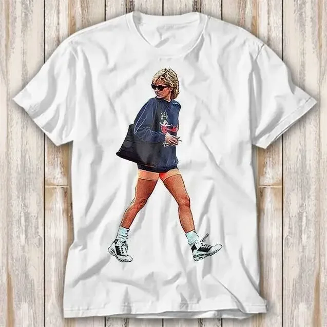 Plus Size Streetwear Casual Short Sleeve Round   Magazine Princess Diana Streetwear TV Sportswear T Shirt Top Tee Unisex 4049