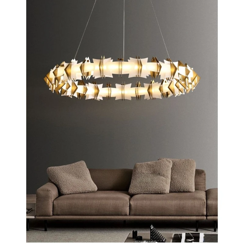 

Modern Internet Celebrity Pendant Light Simple and Creative Restaurant Bedroom Designer Artistic Stainless Lighting Fixtures