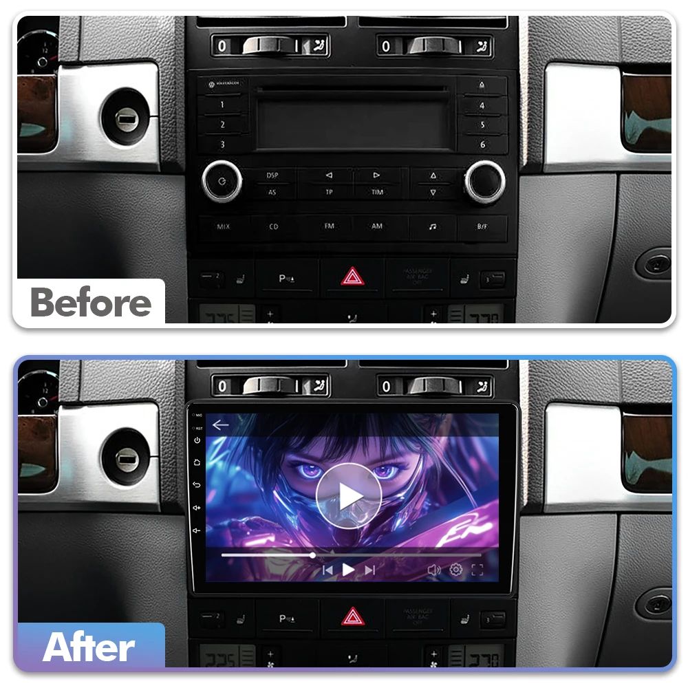 ISUDAR T57 Android 15 Radio For Volkswagen Touareg 7L 2004-2010 stereo Multimedia Player CarPlay Android Auto Head Unit Camera