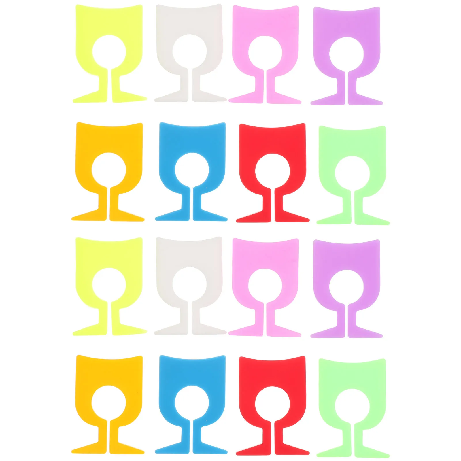 

16 Pcs Glass Sticker Charms Silicone Cup Shape Tags Identifier Markers Decor Glass Charms Decor Gifts Party Favors
