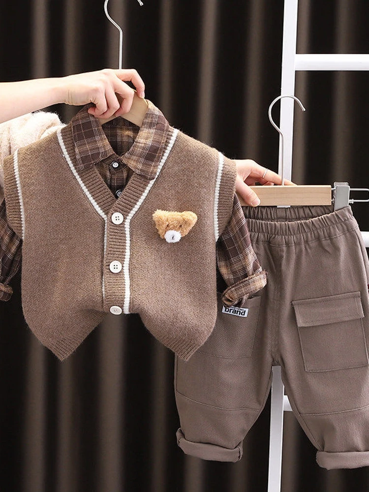 casual-cotton-spring-autumn-tee-piece-set-for-boys-faionable-sweater-vest-children's-korean-sle-long-sve-pants