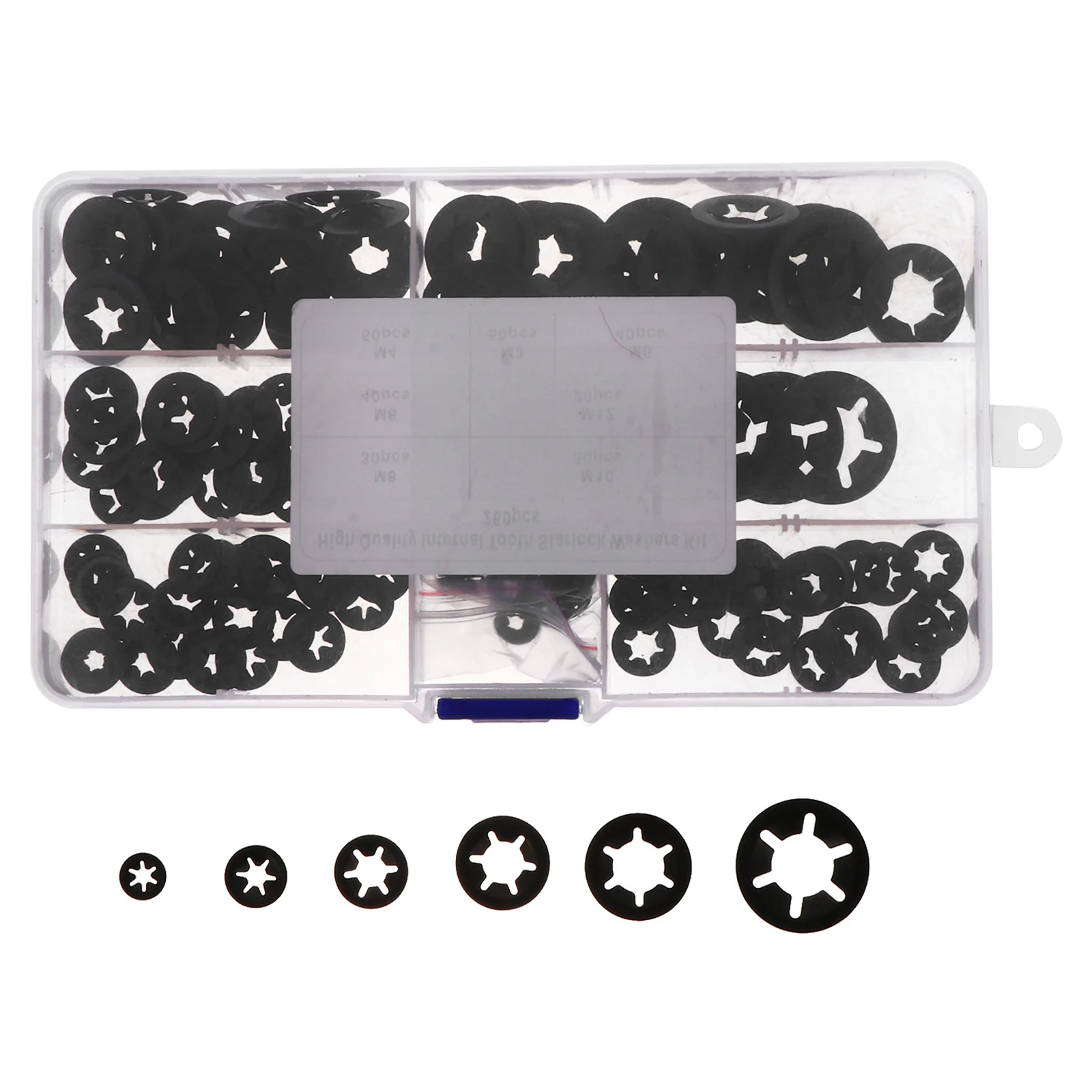 

260pcs Plum-Blossom Shaped Retaining Clips Manganese Steel Snap Rings For Shaft Locking Washers Heavy Duty Fasteners Kit
