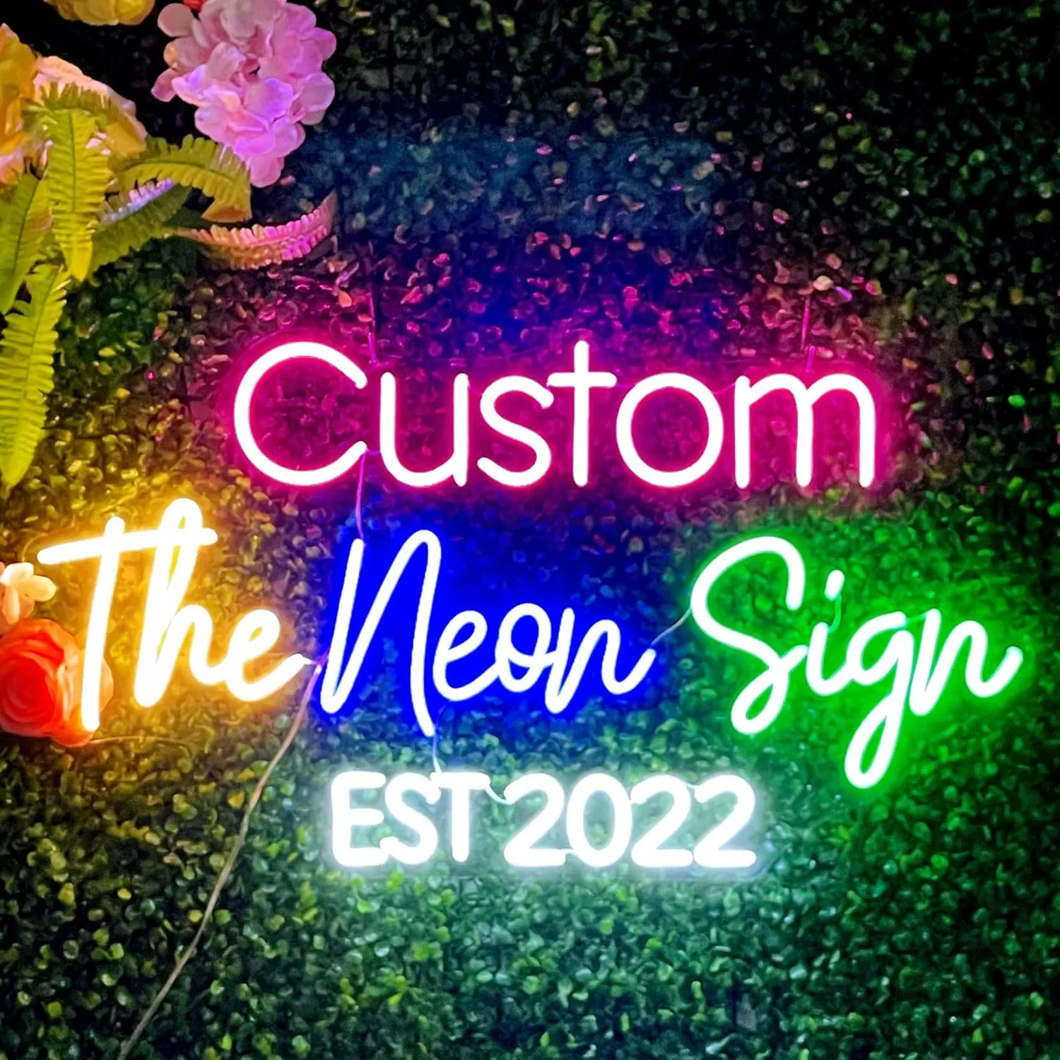 

Custom Neon Signs, Personalised Large Led Neon Lights Sign Customizable for Wall Decor Wedding Birthday Party Bedroom Bar Shop N