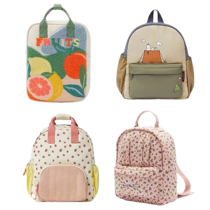 2024 Cartoon Print Floral Kids Backpack for Girls Boys School Bags Kid Bag Backpacks for Kids for School Cute Backpack
