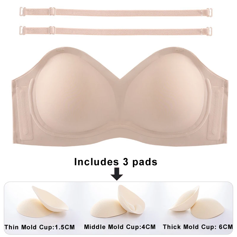 CINOON Seamless Bra for Woman Push Up Underwear Thin/Middle/Thick Mold Cup Padded Bralette One Piece Brassiere Wireless Intimate