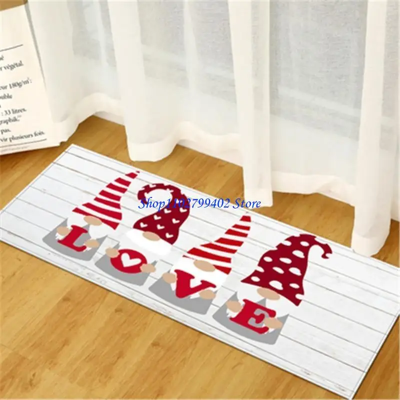 547F Valentine's Day Love Theme Doormat Rectangular Floor Mat Non-Slip Carpet Decor