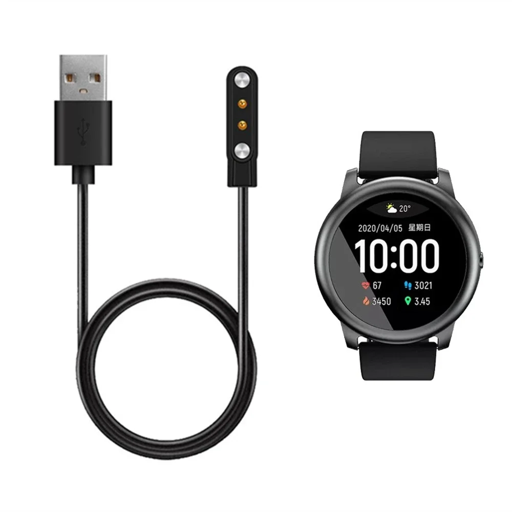 For Haylou Solar LS02 Charger Adapter Magnetic Charging Dock USB  Fast Charging Cable Watch Base Cord Charger Clip Cradle