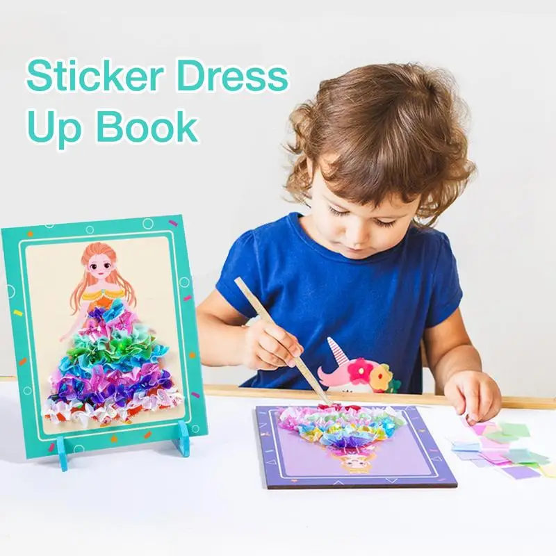 Kids Painting Crafts Dress Up Book Drawing Toys Wooden Watercolor Painting Educational Toys Princess Book Art Supplies Kids Art