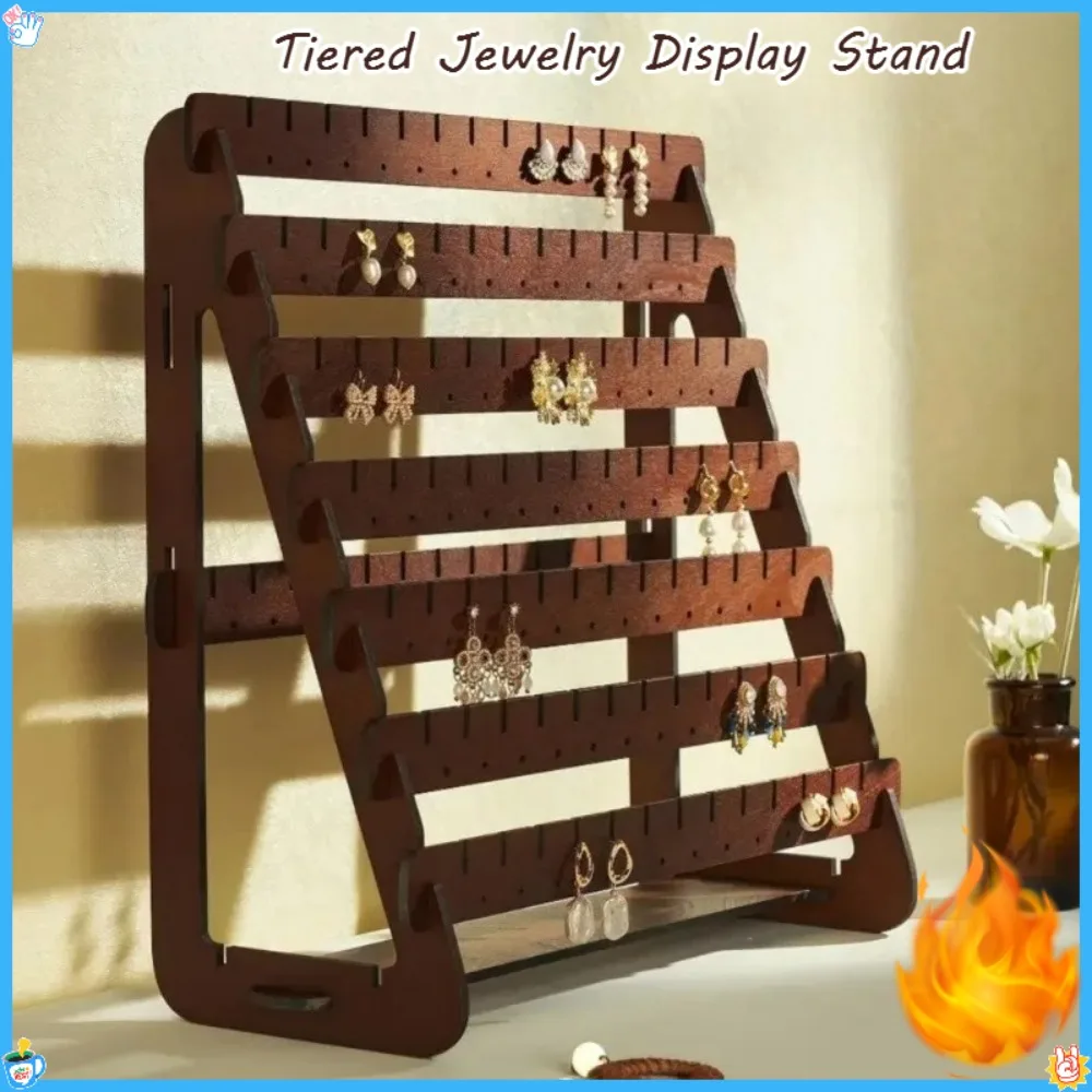 

Минималистичная деревянная подставка для сережек для дома, спальни, стеллаж для хранения декоративных аксессуаров в стиле ретро