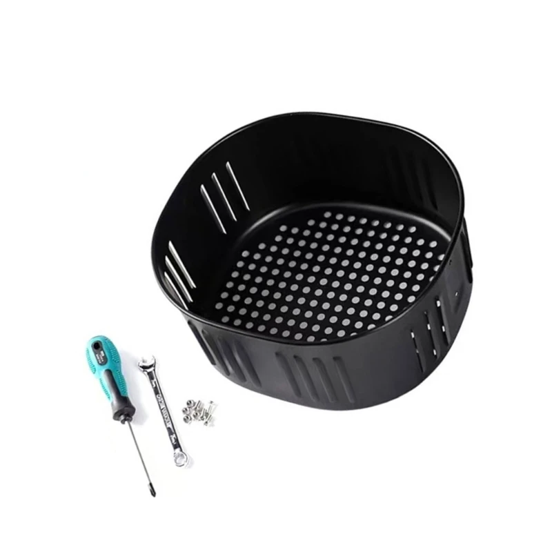 Air Fryer Pads Metal Air Fryer Tray Metal Baking Liners Metal Material Removable Inner Basket Suitable for Air Fryers 918D