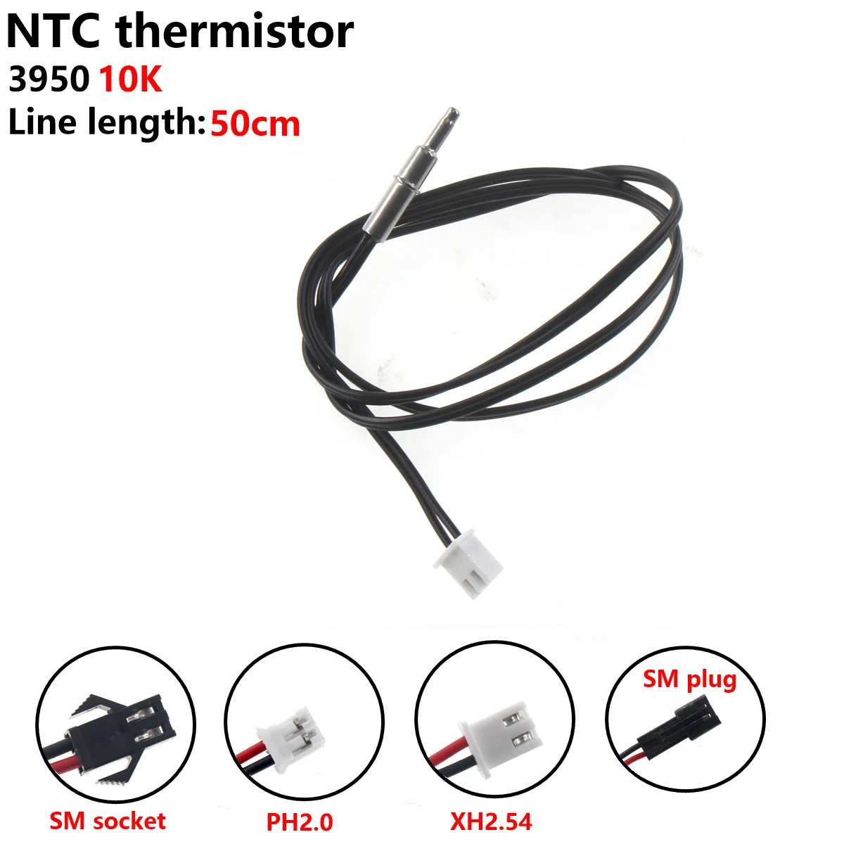 NTC temperature sensor thermistor 10K B value 3950 accuracy 1% water heater probe