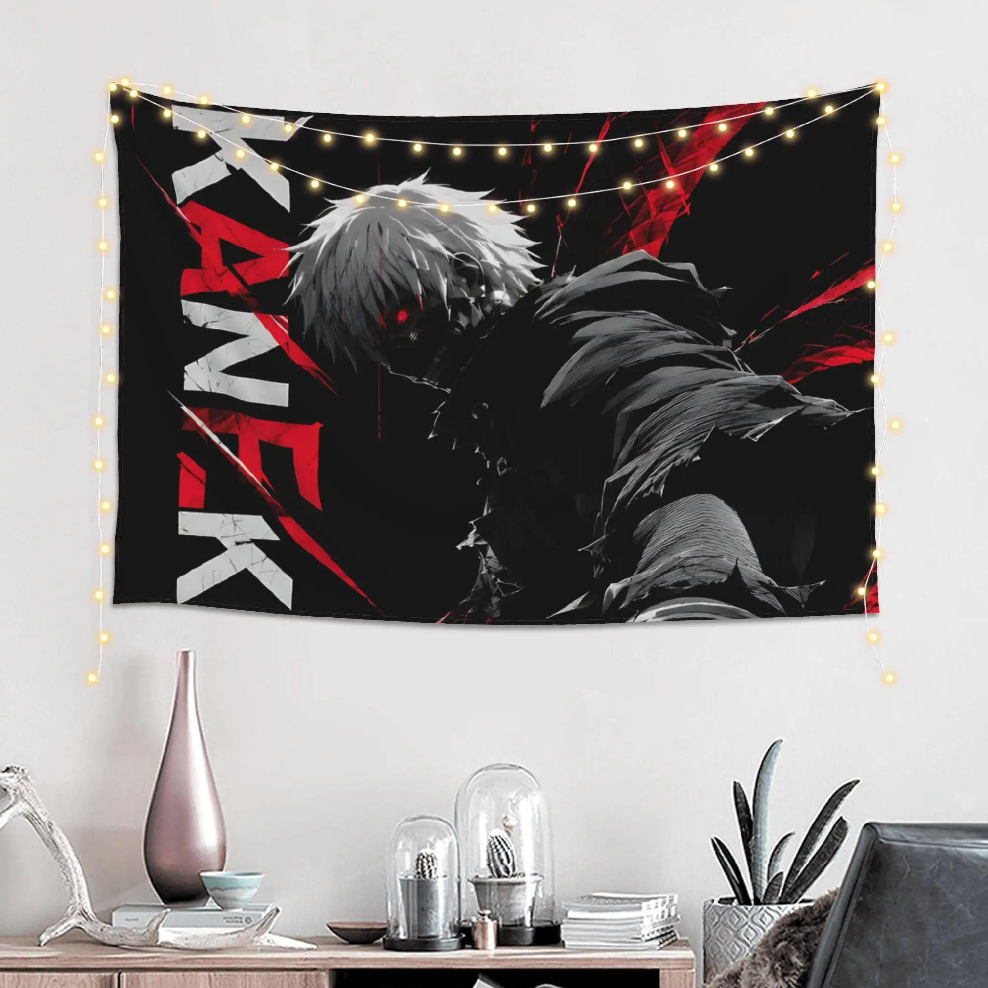 Cutecore Halloween Tokyo Ghoul Kaneki Tapestry Bedroom Decoration  Wall Hanging Blanket Tapestry Cool Stuff For Room