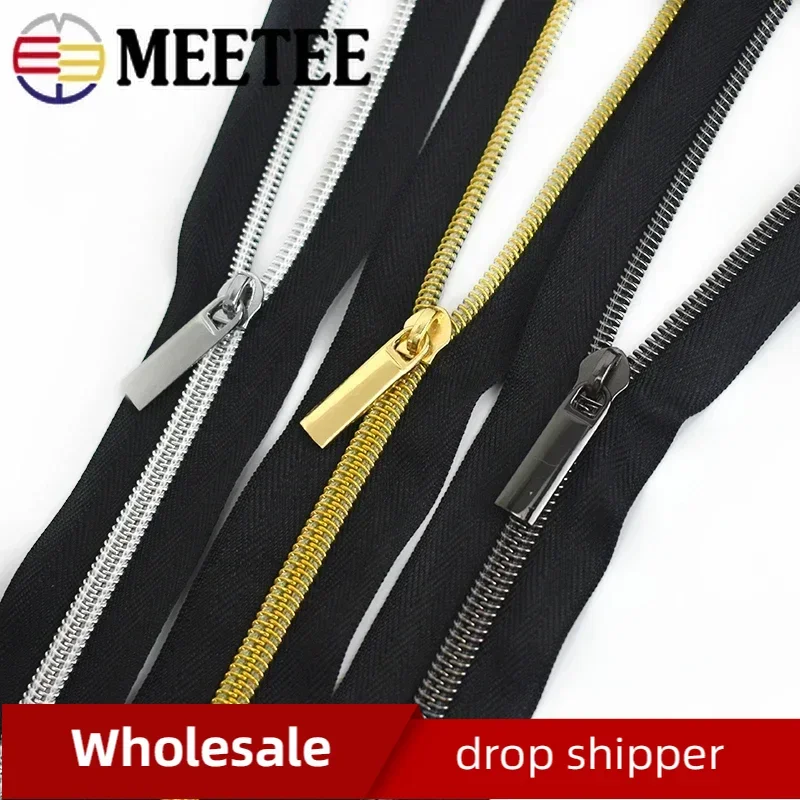 10Meters 3# 5# Nylon Zipper Tape with Zip Puller Sliders Bag Clothes Jacket Garment Repair Kits DIY Sewing Tailoring Accessories